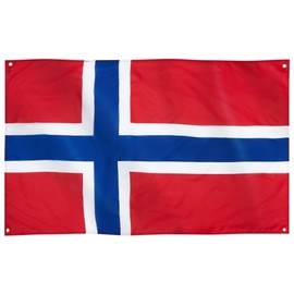 Runesol Norway Flag, 91 x 152 cm (3 ft x 5 ft), 4 Eyelets, Norwegian Flag, Nordic Flag, Country Flag, Norway Flag, Premium Flags for Indoor and Outdoor Use, Vivid Colours