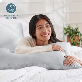 Bare Home 100% Mulberry Silk Pillowcase for Hair and Skin - Ultra Premium 6A Grade 19 Momme Silk Pillow Case - Hidden Zipper - Breathable Cooling Pillow Cover (Queen 2 Pack, Silver)