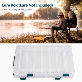 VIFER Bait Box Double Sided Storage Box Fishing Lure Plastic Clear Organizer Fishing Tackle Tackle (14 Slots)