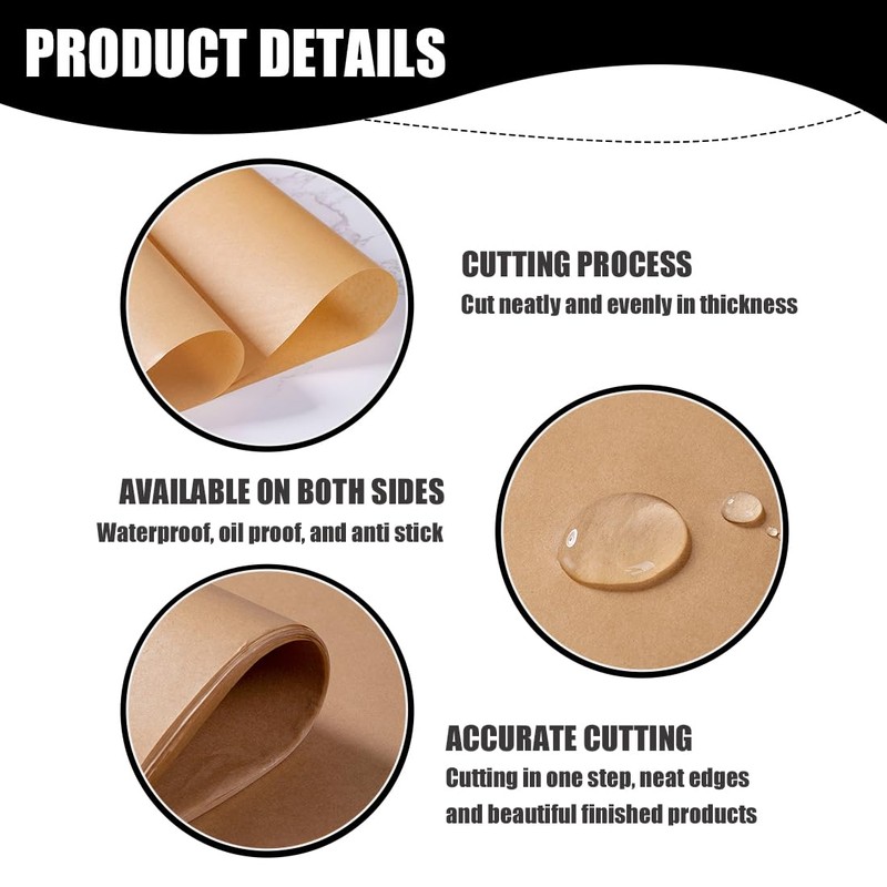 Baking Paper Sheets, 200 PCS Unbleached Parchment Paper, Non-Stick Parchment
