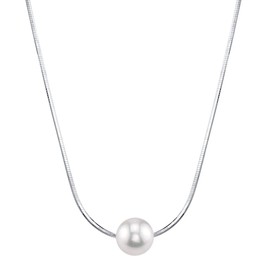 The Pearl Source PEARL MOMENTS 7-8mm AAAA Quality Round White Freshwater Cultured Pearl Chain Build-A-Pearl Necklace for Women, 1 Pearl