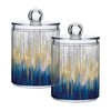 xigua 4 Pack Apothecary Jars with Lid, Gold & Blue,