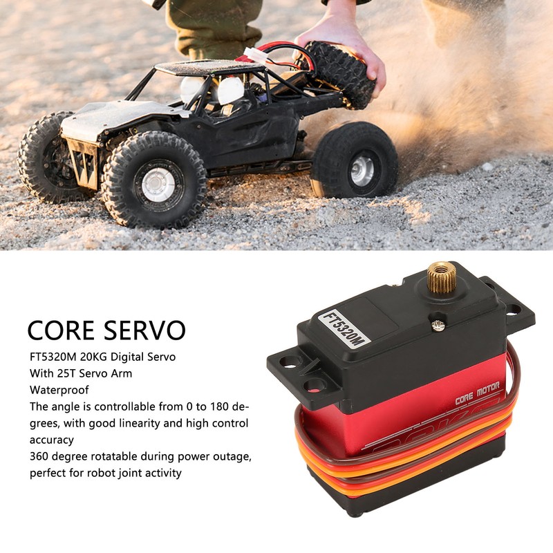 FT5320M 20KG Digital Servo Waterproof Full Metal Gear High Torsion