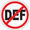 NO DEF (Diesel Exhaust Fluid) 3 Stickers/Decals 3.5x3.5 AUS 32