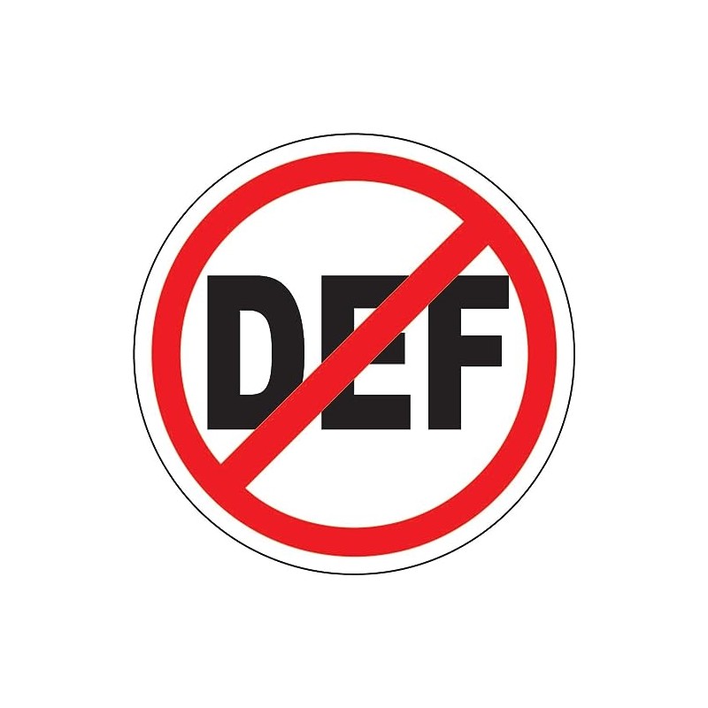 NO DEF (Diesel Exhaust Fluid) 3 Stickers/Decals 3.5x3.5 AUS 32