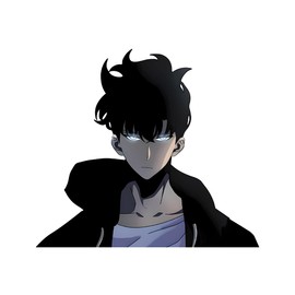Solo Leveling Anime Manga Sung Jin-Woo Peeker Decal Stickers for Cars Laptop Skateboard Wall Decor UV Resistant (Sung Jin-Woo)