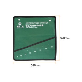 HARFINGTON Wrench Organizer 8 Pockets 12" x 12" Canvas Roll Up Pouch Tool Bag Holder with Metric Labels