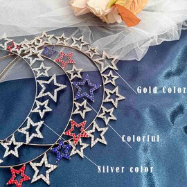 Resweky Moda Crystal Headband Star Hair Band Silver Party Headpies Headdress für Frauen und Mädchen (Silber)