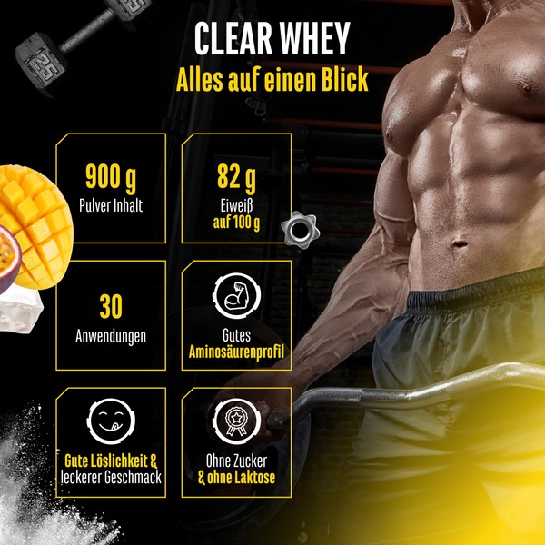 GEN GERMAN ELITE NUTRITION Clear Whey Isolate Proteinshake - Fruchtig