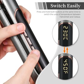 Cornesty Hair Straightener and Curler 2 in 1 Curling Iron Portable Hair Flat Iron Styling Tool, Ceramic Floating Plates | Quick Heat Up | Security Lock | 212℉~450℉, with Gloves and Hair Clips