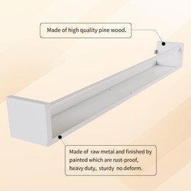 Dixryaus 33Inch Metal Nursery Book Shelf, Set of 4, Wall Monted Floating Shelf with Lip, Wall Bookshelf for Kids, Hanging Shelves White ，Patent Number:29947306