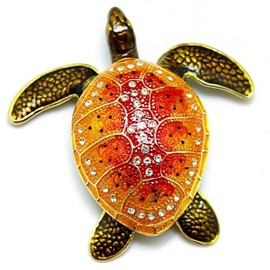 ARGENT FOREST Sea Turtle Trinket Box turtle Figurines Hinged Jewelry Boxes Jewelry Ring Box Earrings Organizer Gifts Home Decor (Golden)