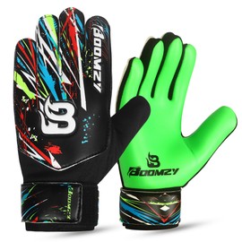 BOOMZY Soccer Goalie Gloves for Kids Boys Children, Youth & Adult Football Goalkeeper Gloves with Double Wrist Protection (Green Fluorescent, Size 5 suitable for 9 to 12 years old)