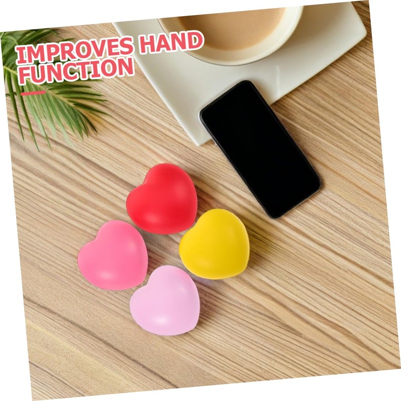 Healeved 4Pcs Heart Shaped Hand Exercise Balls for Elderly Durable