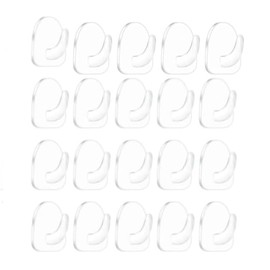 20 Pcs Transparent Adhesive Wall Hooks for Hanging, Small Plastic Sticky Hooks, Acrylic Sticky Hangers for Walls, Temporary Wall for Bathroom, Kitchen Home Storage Utility