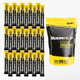 Immune & Genetics Protocols Kool Boom C+M - 30 Stick Packets - Vitamin C 2000 mg as Ascorbic Acid - Magnesium (Gluconate) Immune System Support