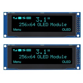 DWEII 2PCS 3.12 inch OLED Display 256x64 OLED LCD Display SSD1322 Module 16pin for Arduino (Blue)