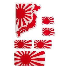 BIKE-label Japan Rising Sun 3D Sticker Set Flags 6 Pieces Sticker Car Motorcycle X301200VA