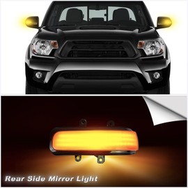 KEEGTBOX Smoke LED Side Mirror Marker Lights Compatible with 2012-2015 Toyota Tacoma, 2013-2020 Sienna, 2010-2013 4Runner, 2009-2012 RAV4 - Amber Dynamic Turn Signal Indicator Lamp Assembly (SMOKE)
