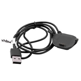 vhbw Charging Cable Compatible with Garmin Forerunner 25 (Small) Smart Watch Fitness Tracker Charging Station Replacement Cable Black 96cm