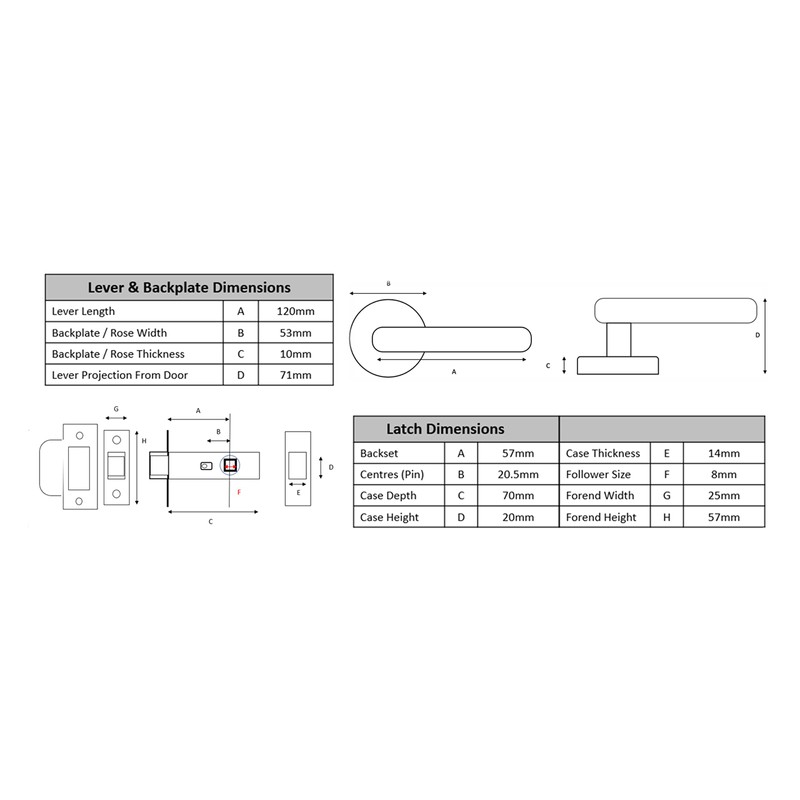 HANDLEZONE® Zena Privacy Lever On Round Rose Door Handles, with