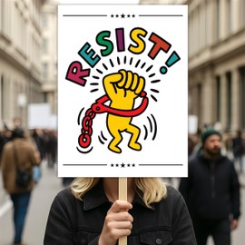 Resistance No Kings In America Protest Sign, Anti-Trump, Political Activist Poster, Rally Sign, Resist Fascism Protest Poster