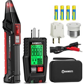 KAIWEETS Circuit Breaker Finder with LCD Display, NCV Tset & Flashlight, Electric Tester and Voltage Tester with Integrated GFCI Outlet Tester, Includes Accessories and Carrying Case