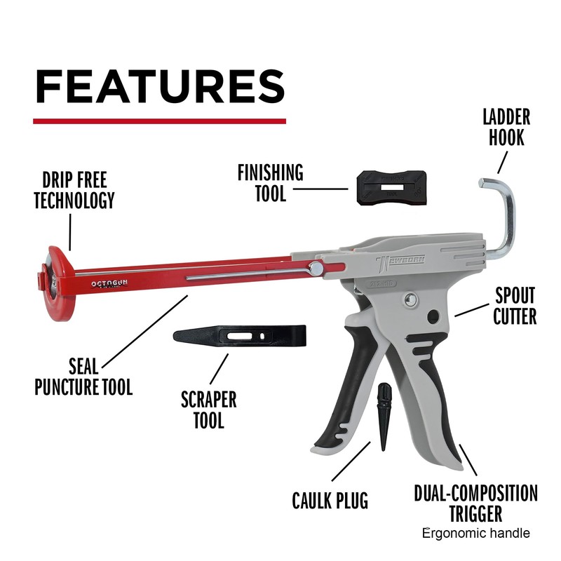 Newborn 212-HTD Drip-Free Caulk Gun, HybridTech Series Model