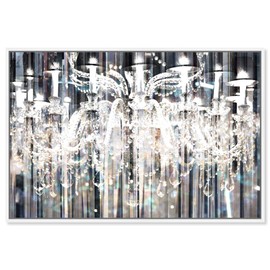 Oliver Gal Diamond Shower' Framed Abstract Wall Decor, 24" x 16", Silver