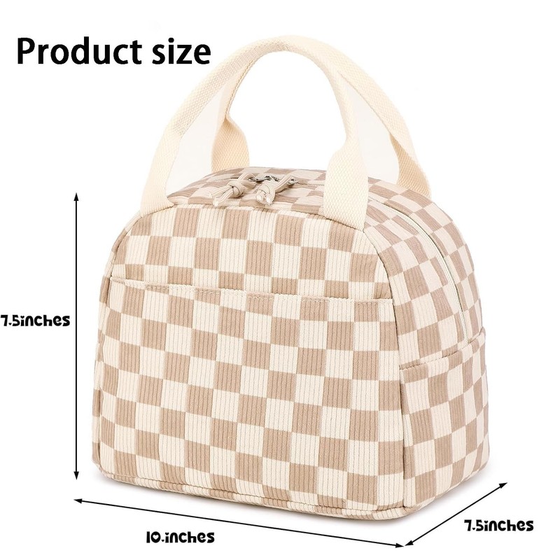 Lunch Bag ‌，Reusable Corduroy Lunch Box Keep Warm and Fresh