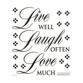 "Live Well, Laugh Often, Love Much" Quote Wall Decals