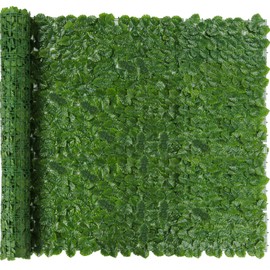 Artificial Ivy Privacy Fence Screen, 158x40 Inch Artificial Faux Ivy Hedge, Expandable Faux Privacy Fence with 80 pcs Zip Ties Decoration for Outdoor Garden,Color Printing Turtle Back Pattern Leaf ﻿