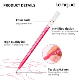 languo Gel Pens for Adult Coloring Books, 72 Colors Set Gel Colored Pens Marker, Perfect Gel Pens for Adult Drawing Doodling Journaling, Art Supplies and DIY Crafts