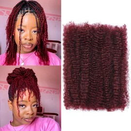 Afro Kinkys Bulk Human Hair -100% Real Human Hair for Mini Twist, Braiding, Loc Extensions & Crochet, 18 Inch 50g 4c Kinky Curly Hair Bundles, Natural Afro Bulk for Dreadlocks