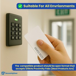 SecureMyDoor 30x RFID Card in White - Token - Tag - 125kHz Proximity Key Fob - Ideal for Digital Keypad | Proximity Reader | Door Entry Access Control System (30)
