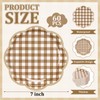 JarThenaAMCS 60 Pcs Brown Gingham Plaid Paper Plates Dessert Plates