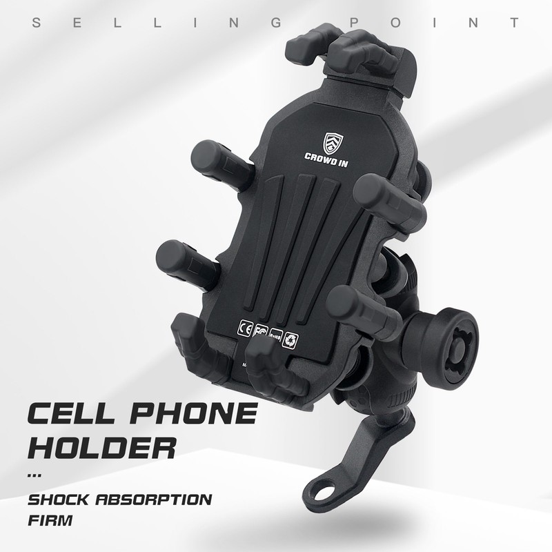 Motorcycle Phone Mount Holder with Vibration Dampener Anti-theft Motorcycle Cell
