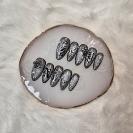 [Handmade Nail Tips] SHADOW - Almond / [수제네일팁] SHADOW - 아몬드