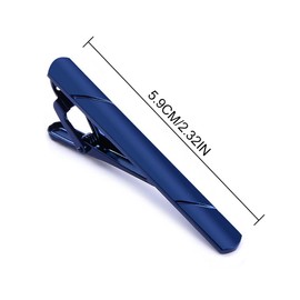 Pack of 2 Men's Tie Clips with Gift Box for Valentine's Day Christmas Gift Tie Pin Classic Business Style Tie Clip for Men (Black + Navy Blue)