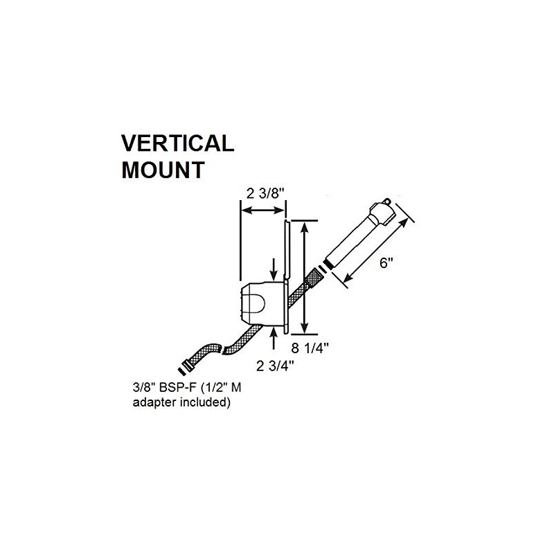 Scandvik Black & SS Recessed Transom Shower Handle/Hose - Vertical/Horizontal