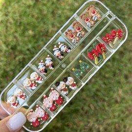 Unbranded 24pcs 3D Nail Flowers - Acrylic Nail Christmas - 3D Christmas for Nail Design