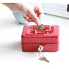 Jssmst Hand Safe, Key Lockable Cash Box, Coin Bank, Metal,