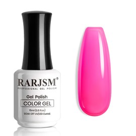 RARJSM Hot Pink Jelly Gel Nail Polish Sheer Clear Bright Pink Gel Nail Polish Transparent Neon Pink Pastel Nude Nail Gel Polish Varnish Curing Requires LED UV French Manicure Soak Off for Home Salon