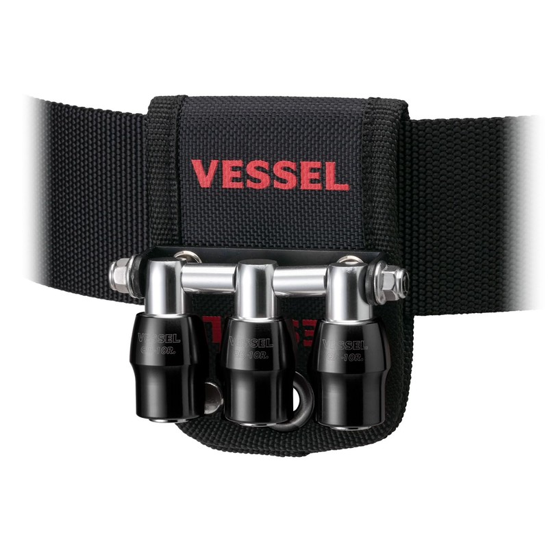 VESSEL QB-10B3K Quick Catcher, 3 Row Holder, Black