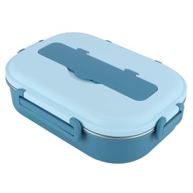 Haofy Caja Bento, Fiambrera de Acero Inoxidable 304, Caja con Compartimentos, Caja Portátil de 4 Rejillas, Recipiente de Almacenamiento de Alimentos  