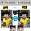 Mermaid 4K Autofocus Webcam No Distortion Lens USB Camera with