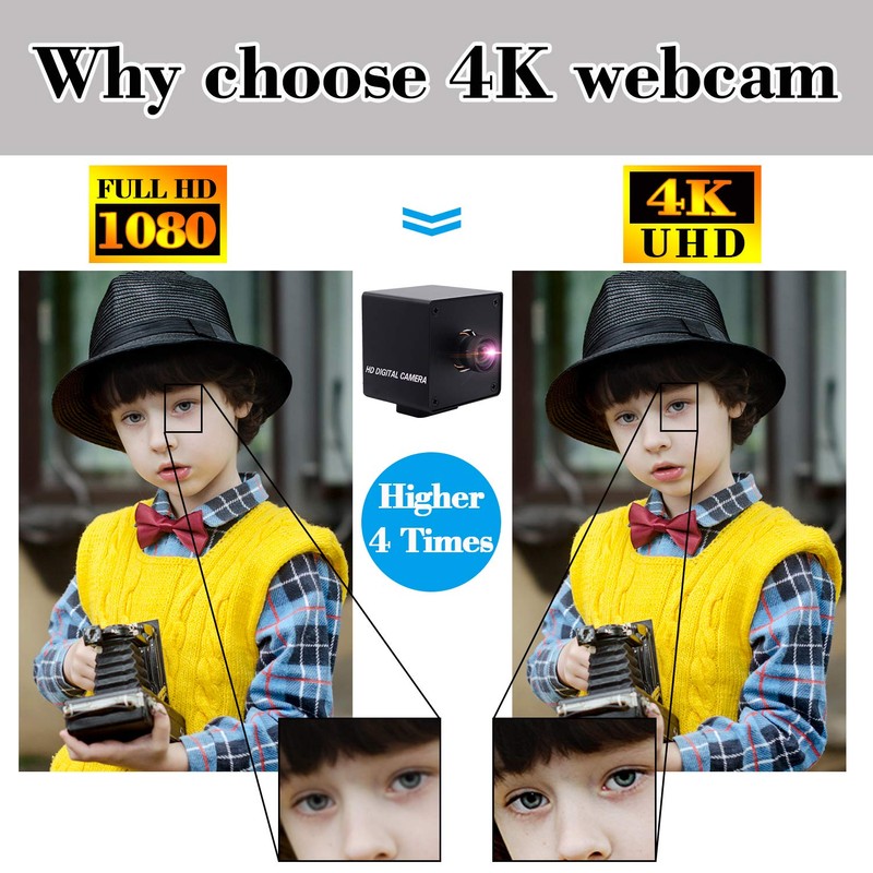 Mermaid 4K Autofocus Webcam No Distortion Lens USB Camera with