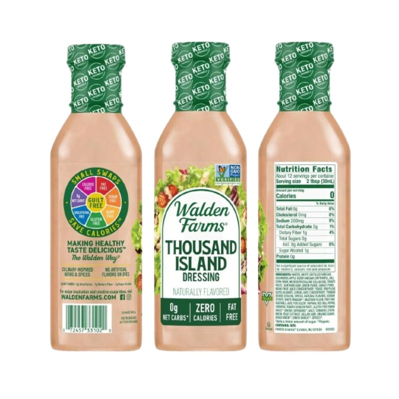 Walden Farms Thousand Island Dressing - Calorie-Free, Gluten-Free, Low Carb,