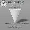Quality Chemical White Paper Cone Cups, Snow Cone Cups, (5,000