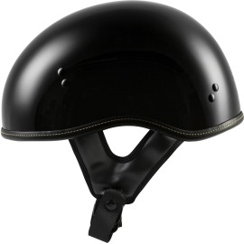 HIGHWAY 21 .357 SOLID HALF HELMET GLOSS BLACK MD 77-1100M